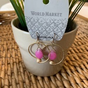 World Market Semi Precious Stone Dangle Earrings